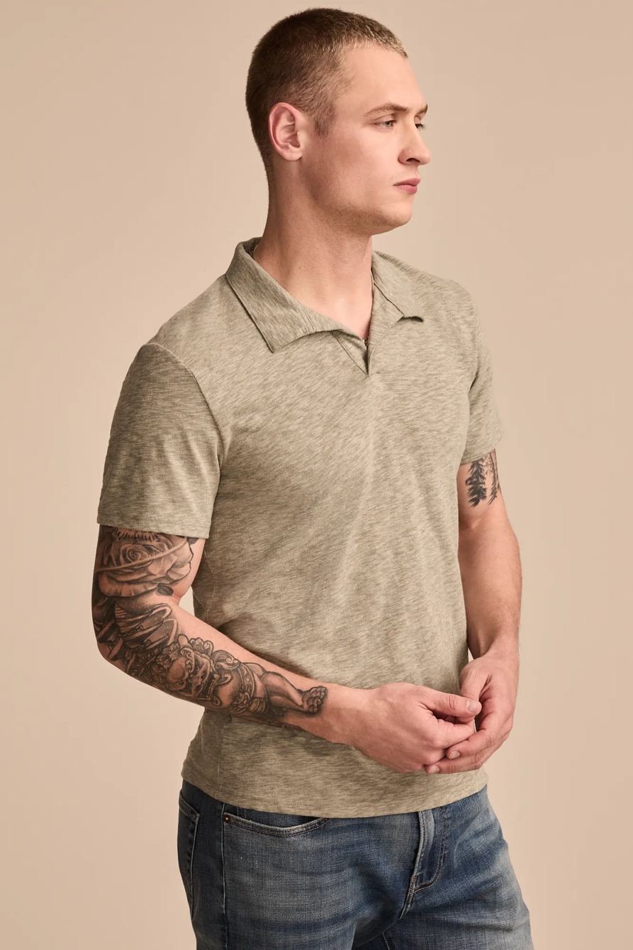 SLUB JERSEY JOHNNY COLLAR POLO, image 3