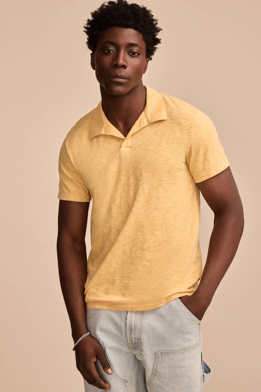 SLUB JERSEY JOHNNY COLLAR POLO, image 3