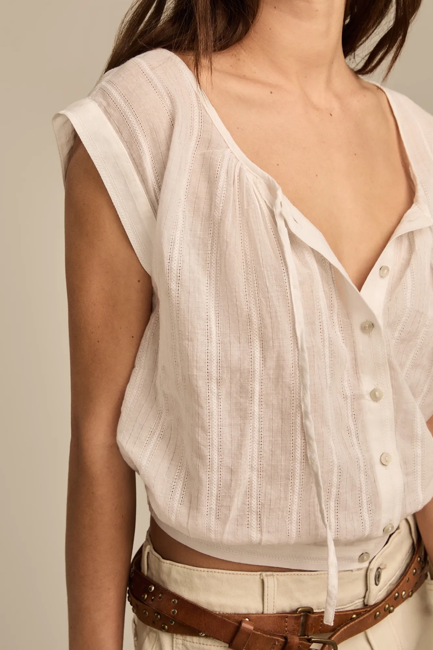 SLEEVELESS BUTTON DOWN BLOUSE, image 2