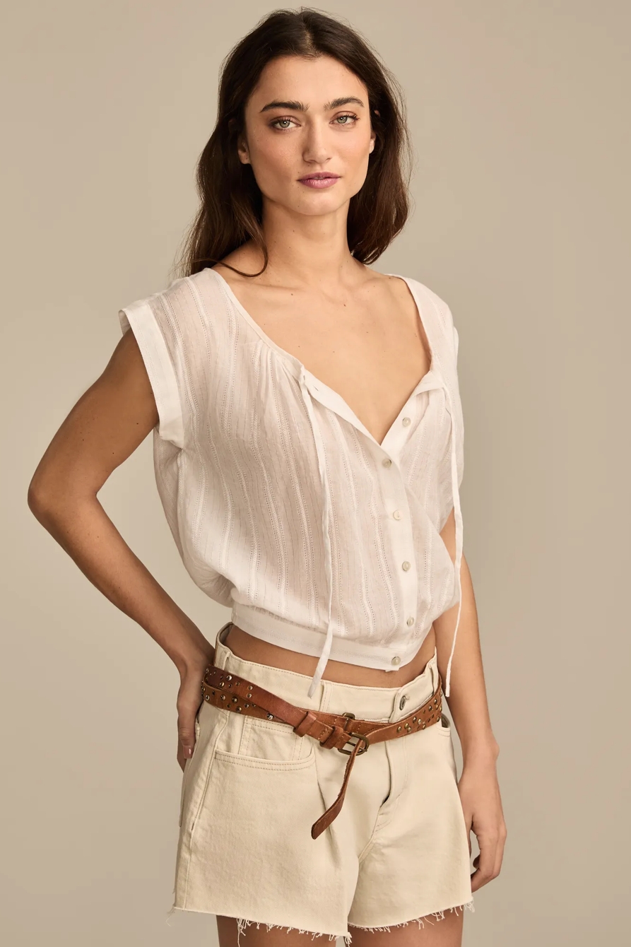 SLEEVELESS BUTTON DOWN BLOUSE, image 4