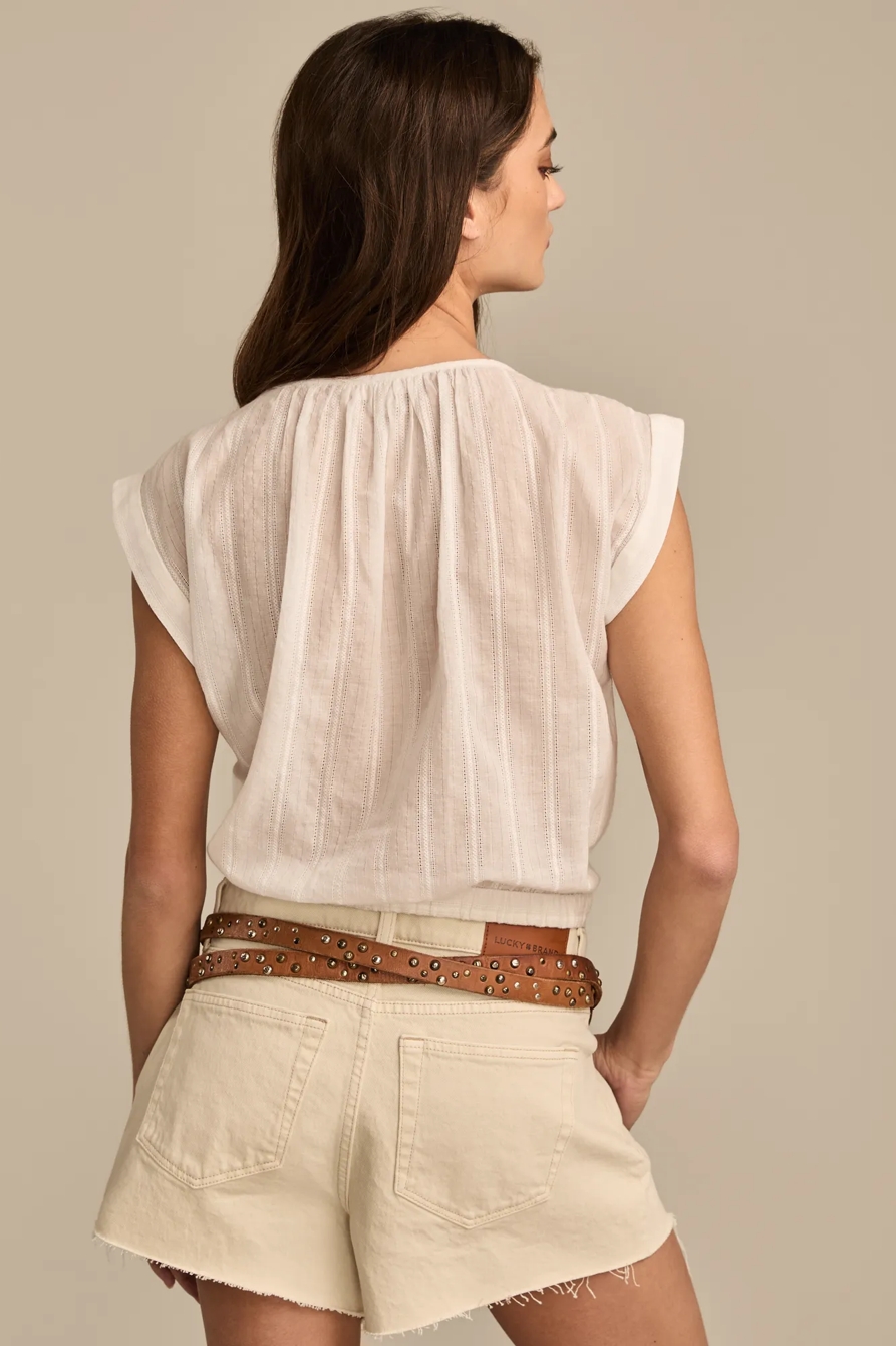 SLEEVELESS BUTTON DOWN BLOUSE, image 5