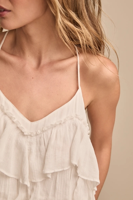 PRINTED CHIFFON RUFFLE TOP, image 3