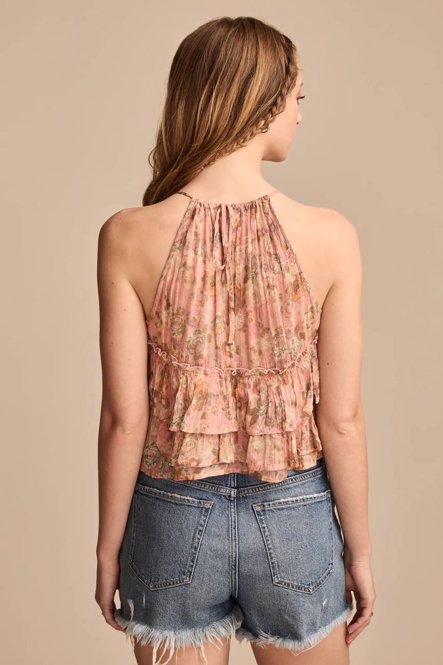 PRINTED CHIFFON RUFFLE TOP, image 5