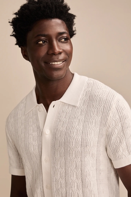 SHORT SLEEVE BUTTON DOWN SWEATER, image 2