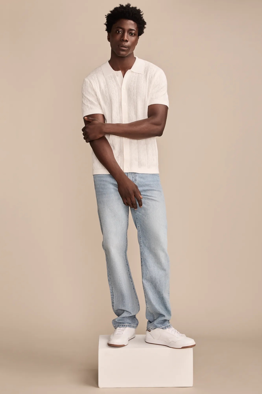 SHORT SLEEVE BUTTON DOWN SWEATER, image 4