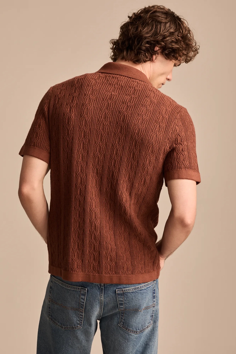 SHORT SLEEVE BUTTON DOWN SWEATER