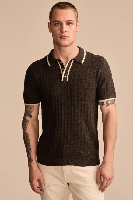 SHORT SLEEVE TIPPED POLO SWEATER, image 1