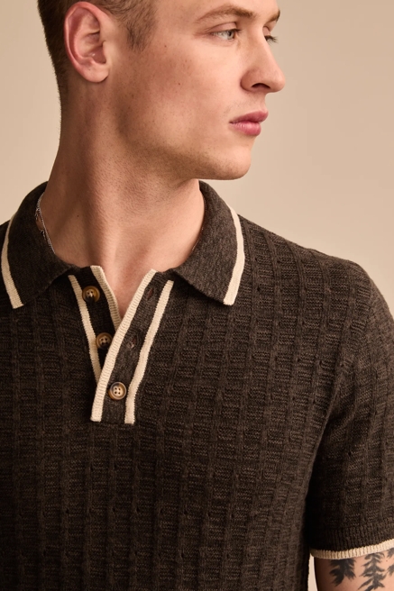 SHORT SLEEVE TIPPED POLO SWEATER, image 2