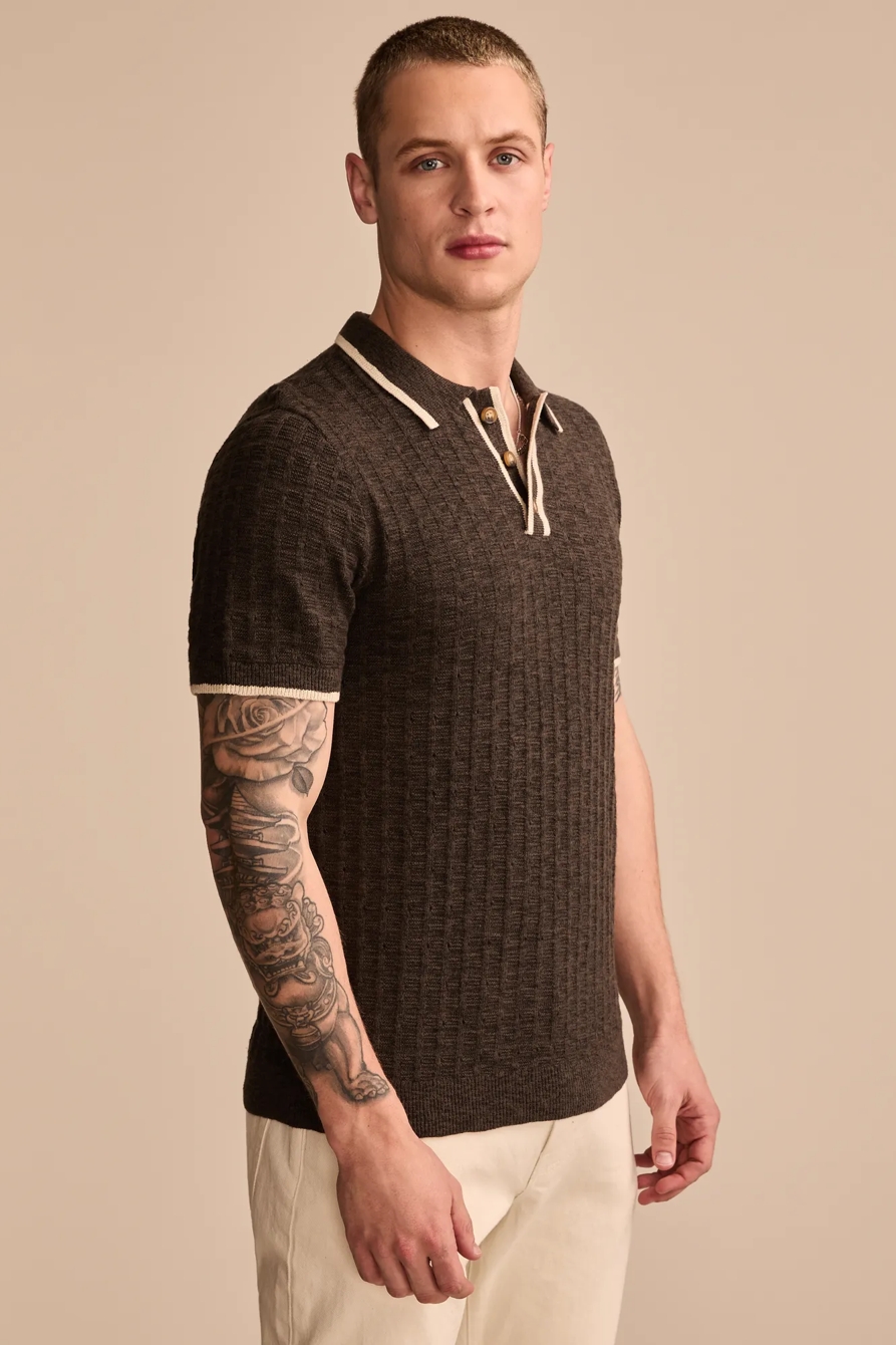 SHORT SLEEVE TIPPED POLO SWEATER, image 3