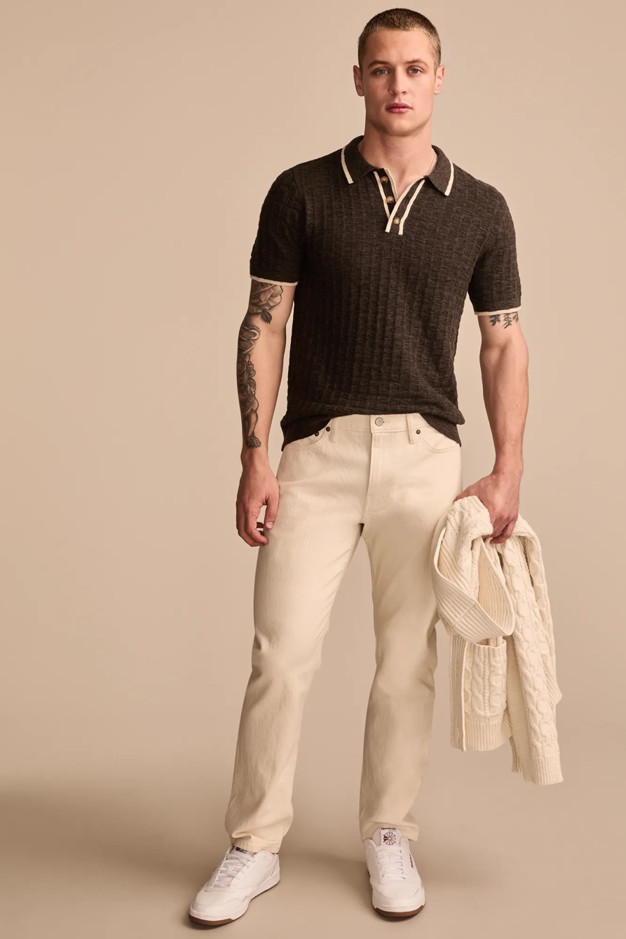 SHORT SLEEVE TIPPED POLO SWEATER, image 5