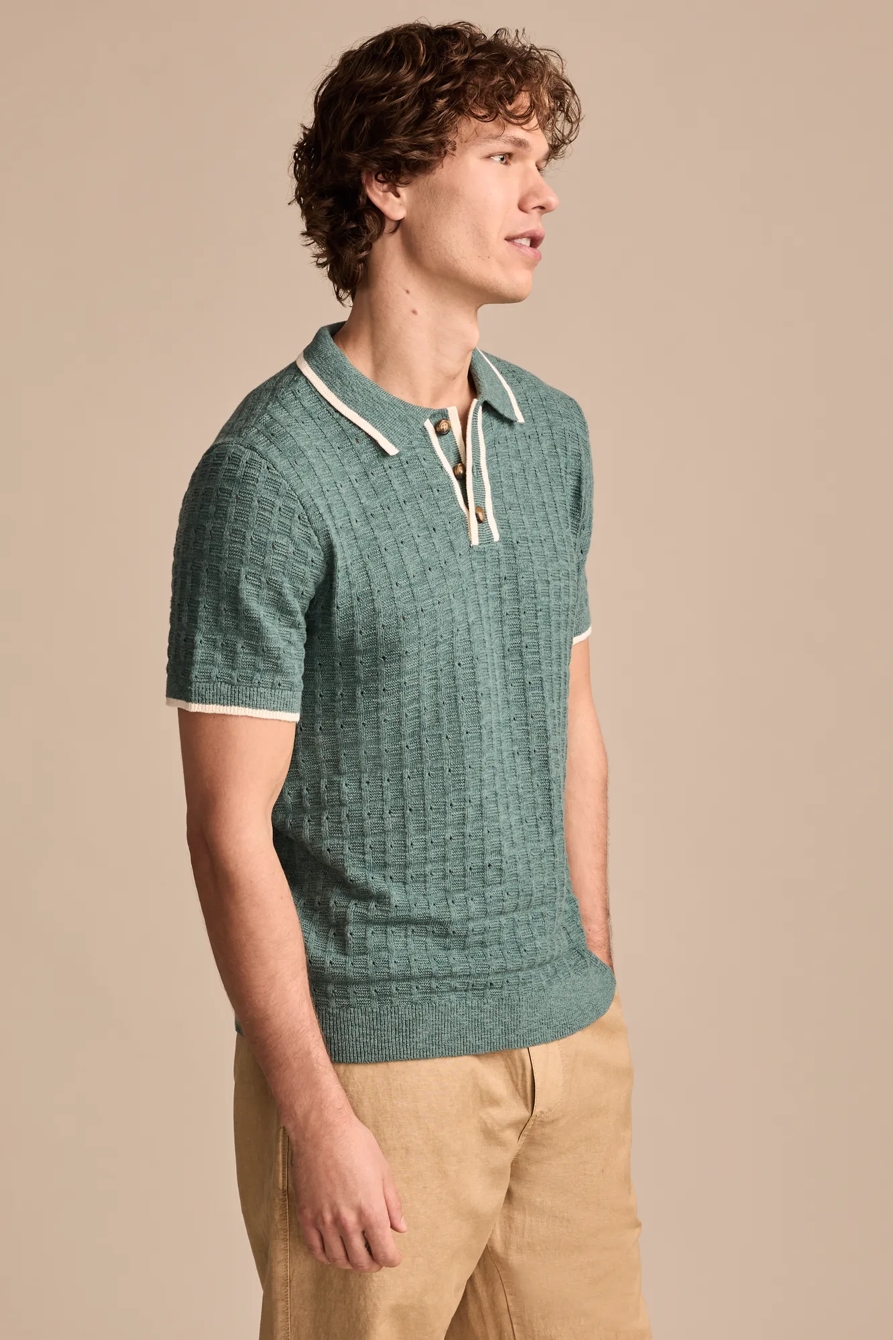 SHORT SLEEVE TIPPED POLO SWEATER, image 4