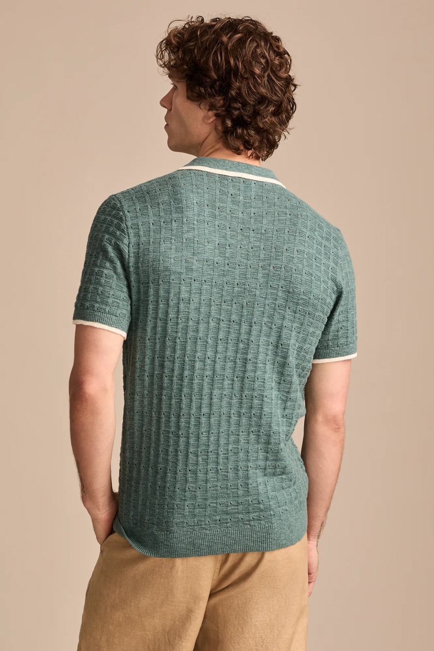 SHORT SLEEVE TIPPED POLO SWEATER, image 5