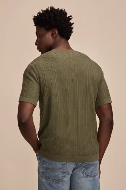 SHORT SLEEVE HENLEY SWEATER, image 3