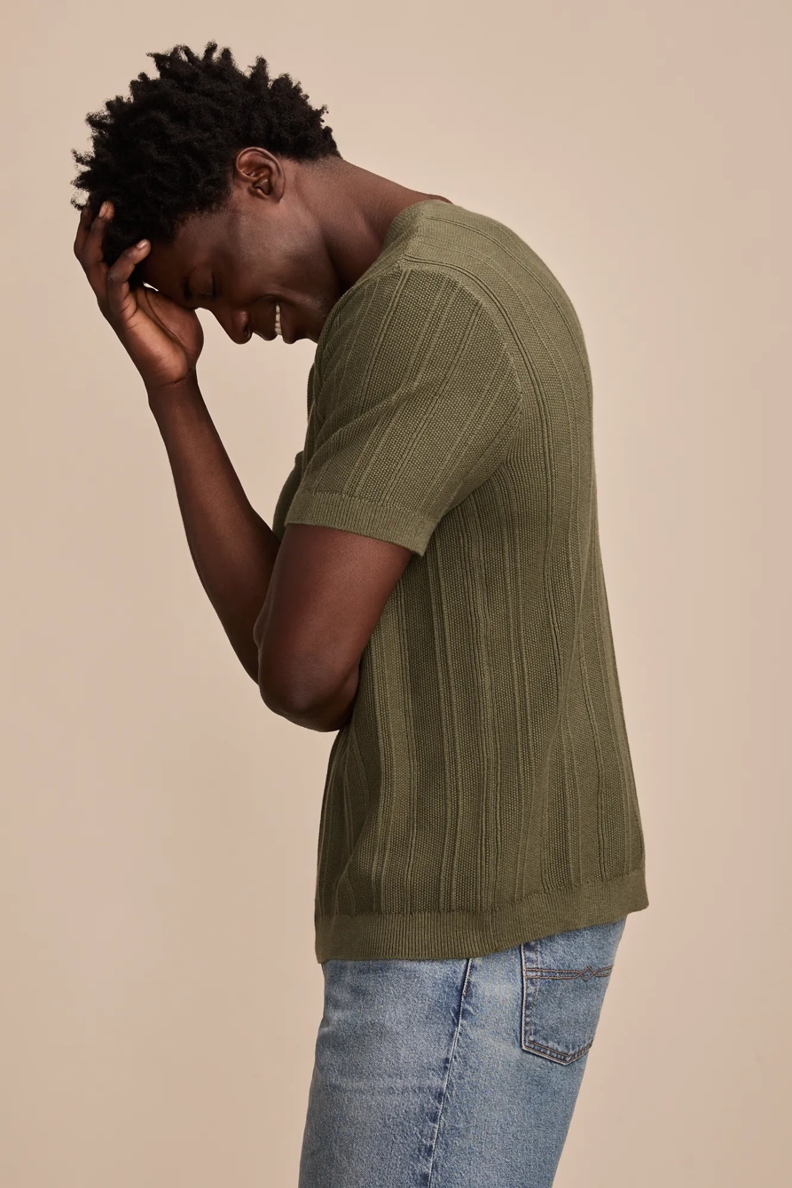 SHORT SLEEVE HENLEY SWEATER, image 4
