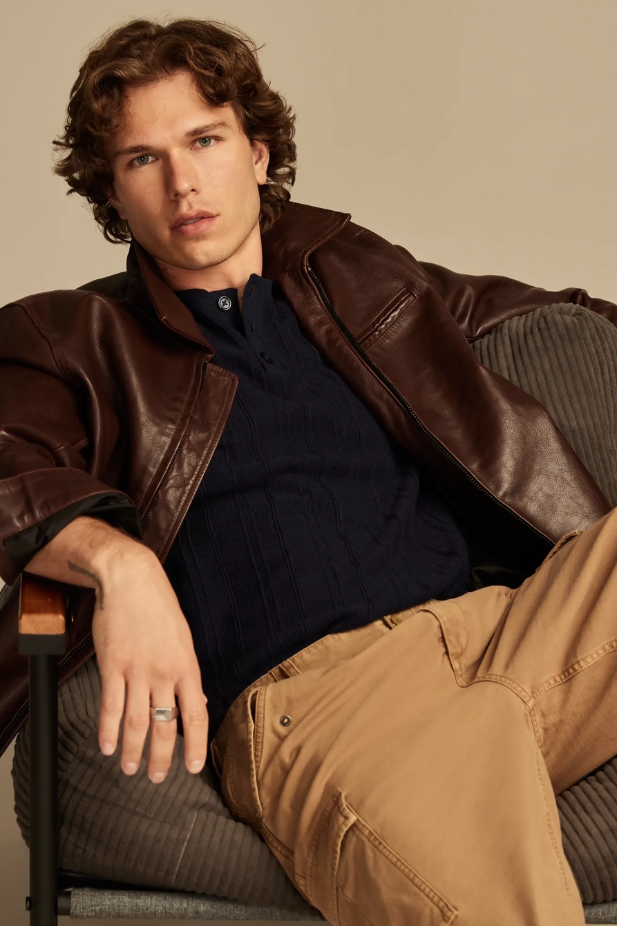 SHORT SLEEVE HENLEY SWEATER, image 2