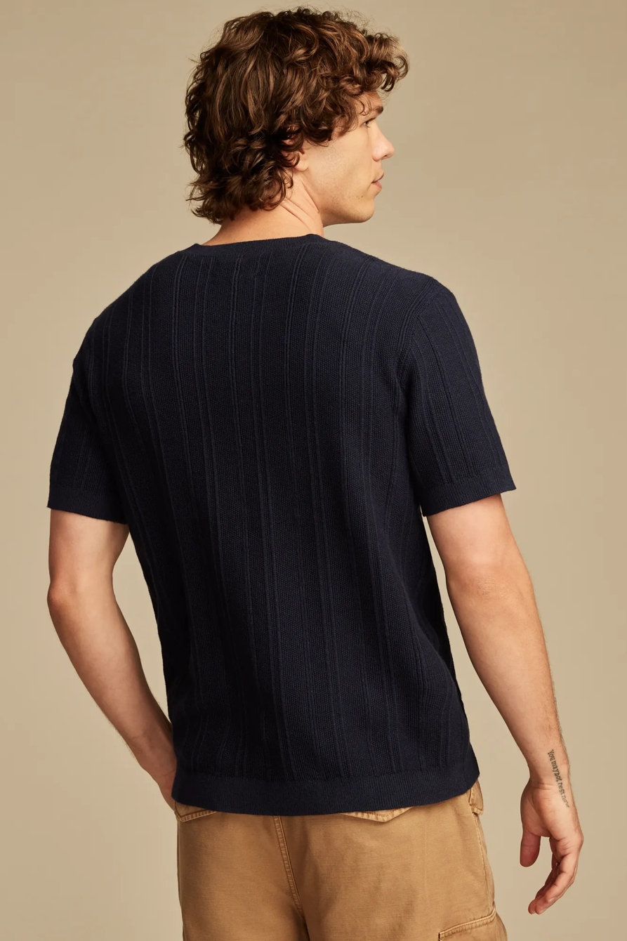 SHORT SLEEVE HENLEY SWEATER, image 3