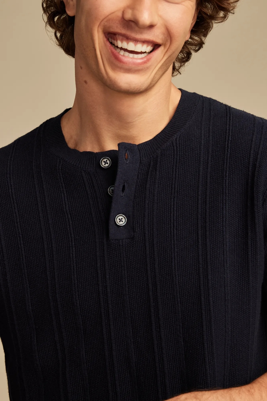 SHORT SLEEVE HENLEY SWEATER, image 4