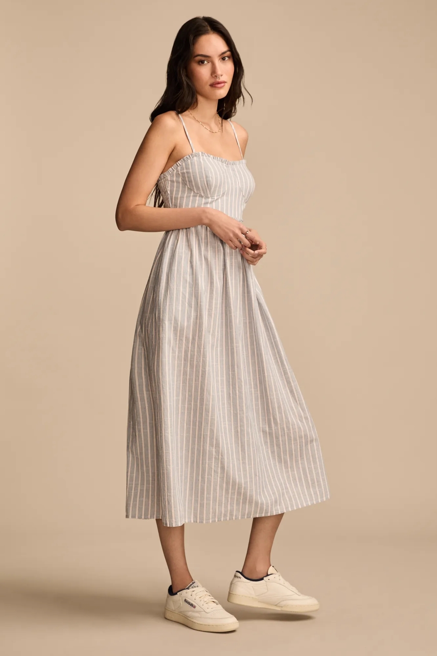 CORSET POPLIN MIDI DRESS, image 4