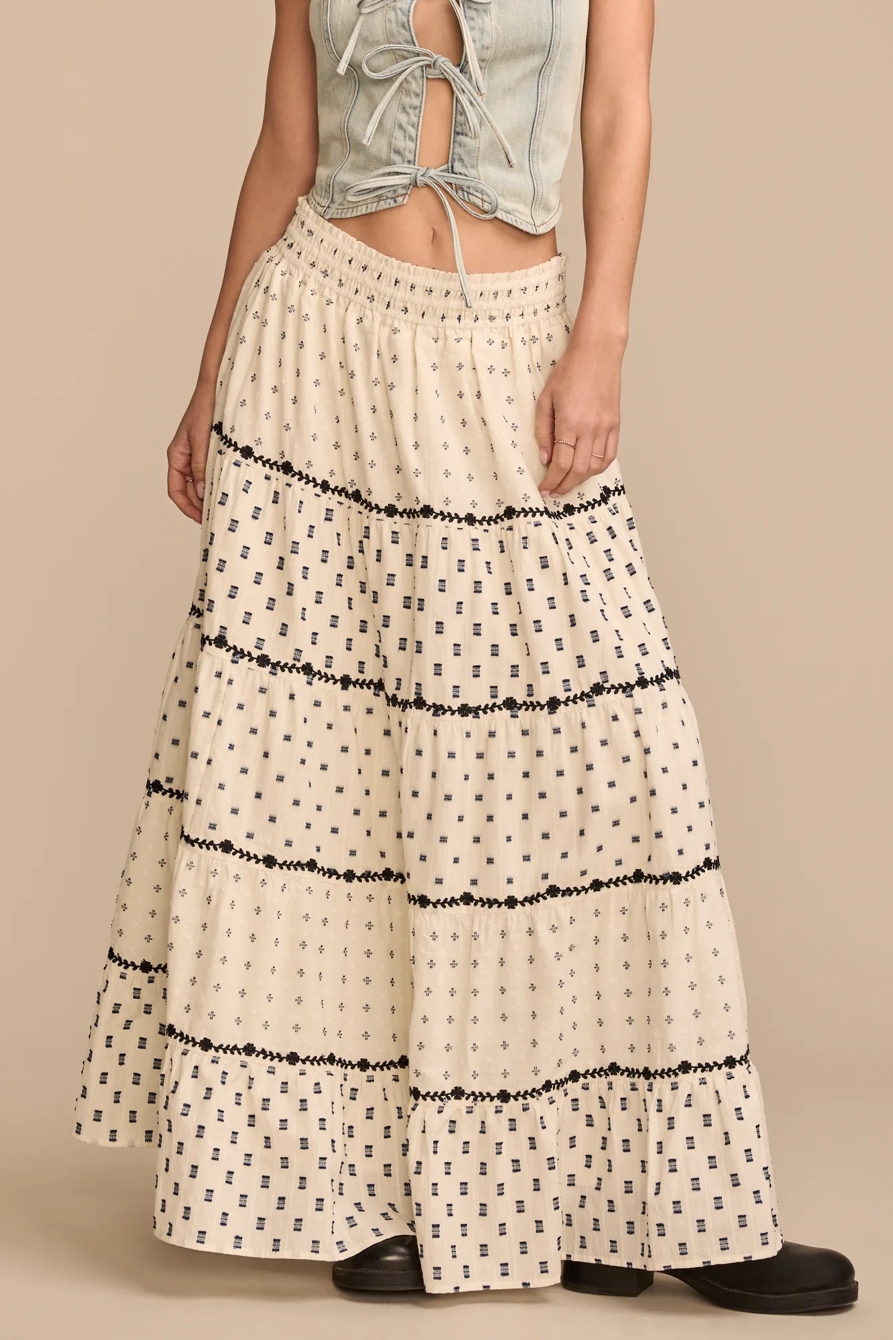 TEXTURED PATCHWORK MAXI SKIRT, image 2