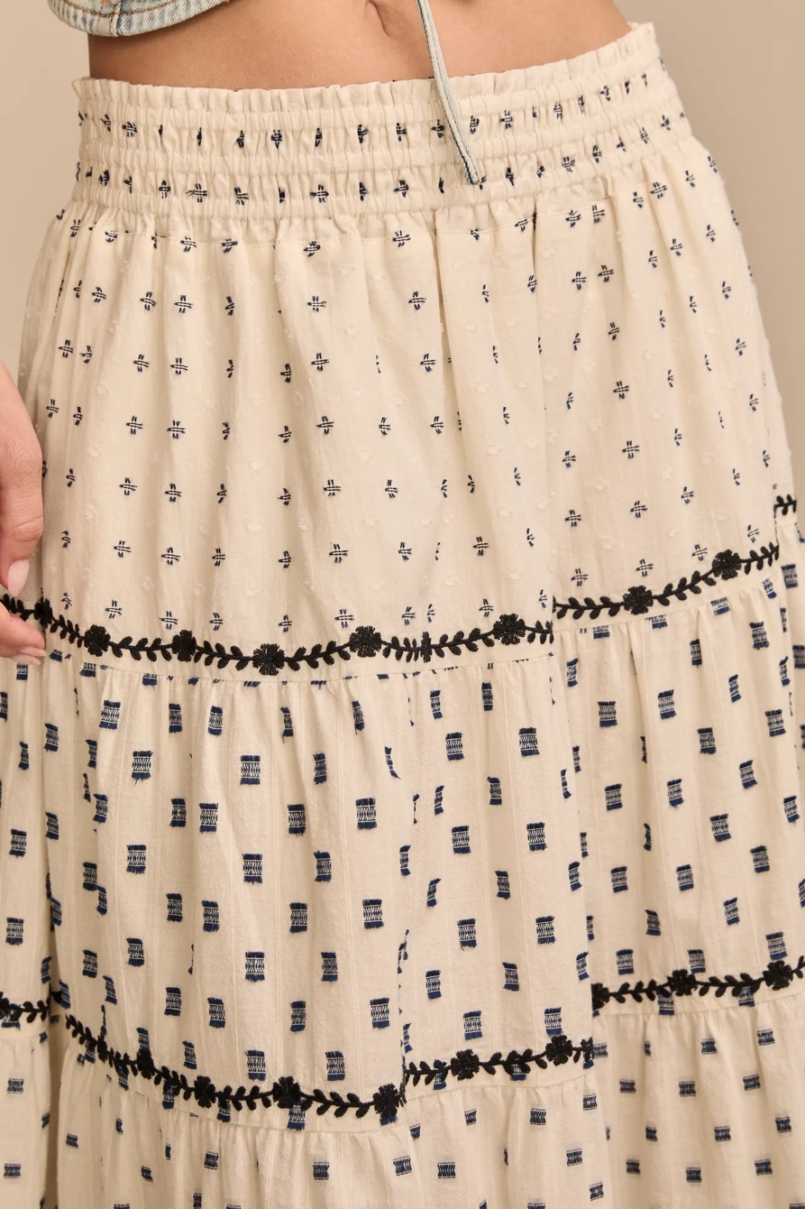 TEXTURED PATCHWORK MAXI SKIRT, image 3