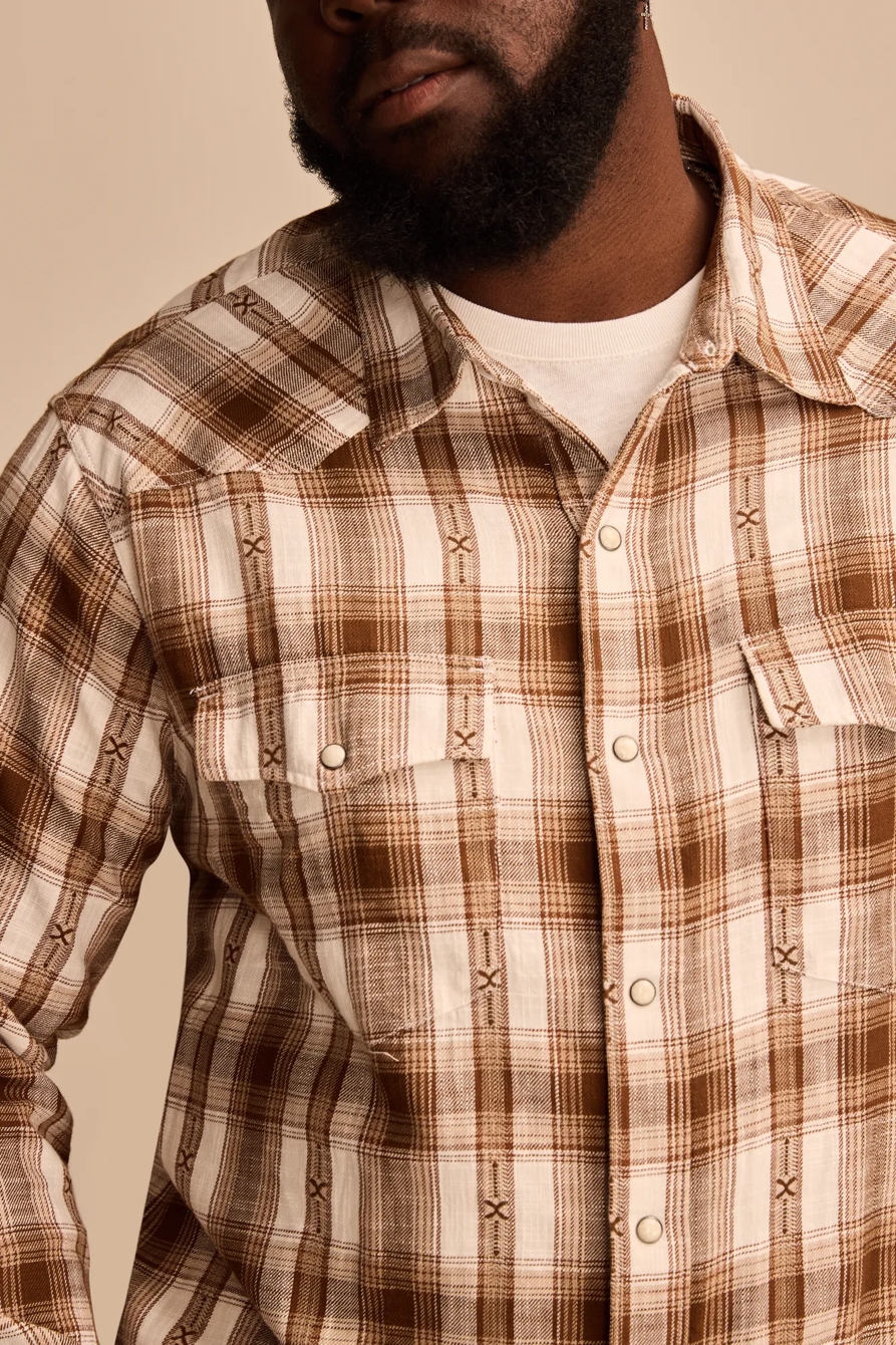 BIG & TALL DOBBY WESTERN LONG SLEEVE SHIRT, image 2