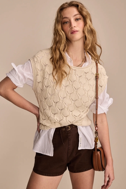 POINTELLE BOBBLE SWEATER VEST, image 1