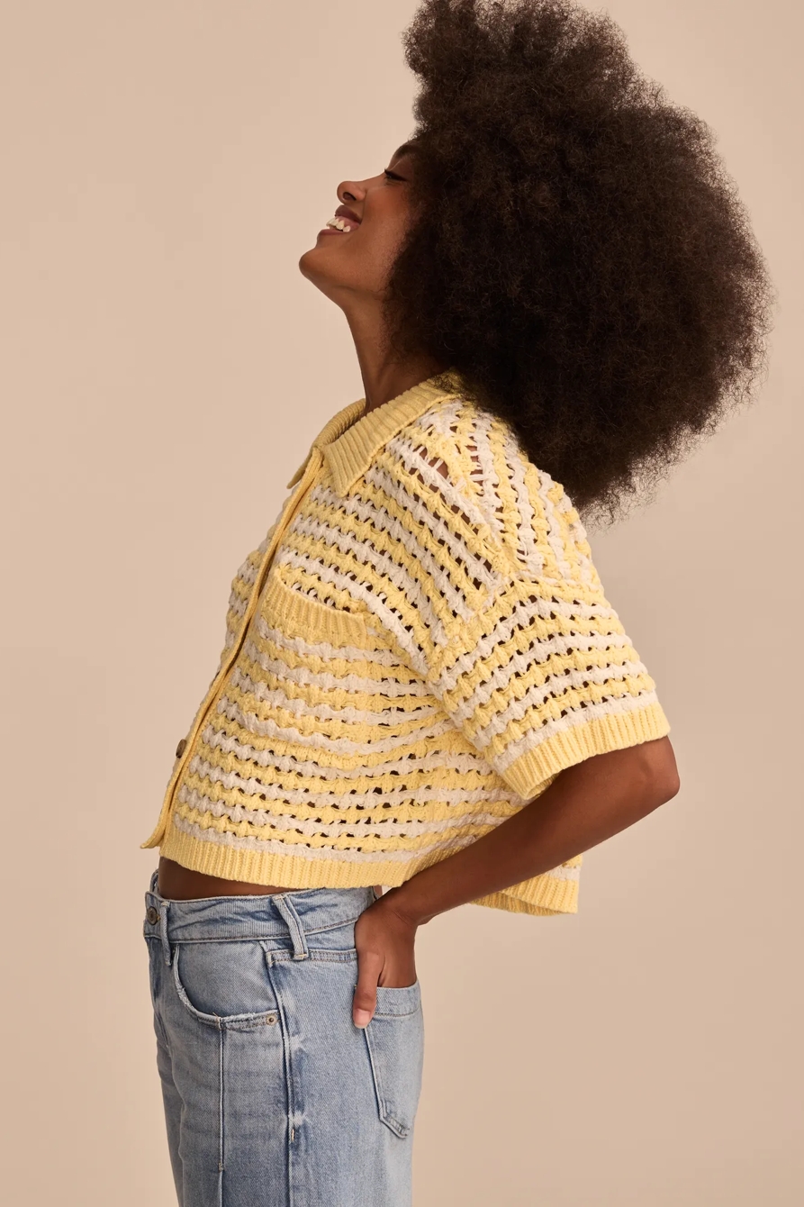 SHORT SLEEVE POINTELLE POLO BUTTON DOWN, image 5