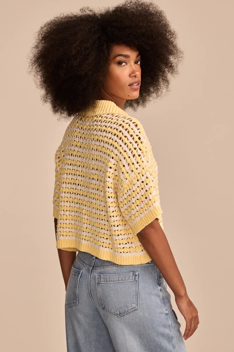SHORT SLEEVE POINTELLE POLO BUTTON DOWN, image 6