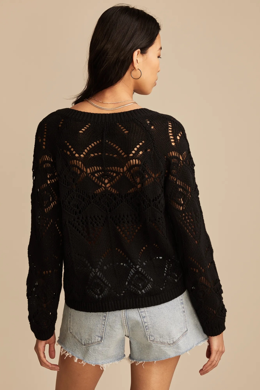 POINTELLE V NECK PULLOVER, image 3