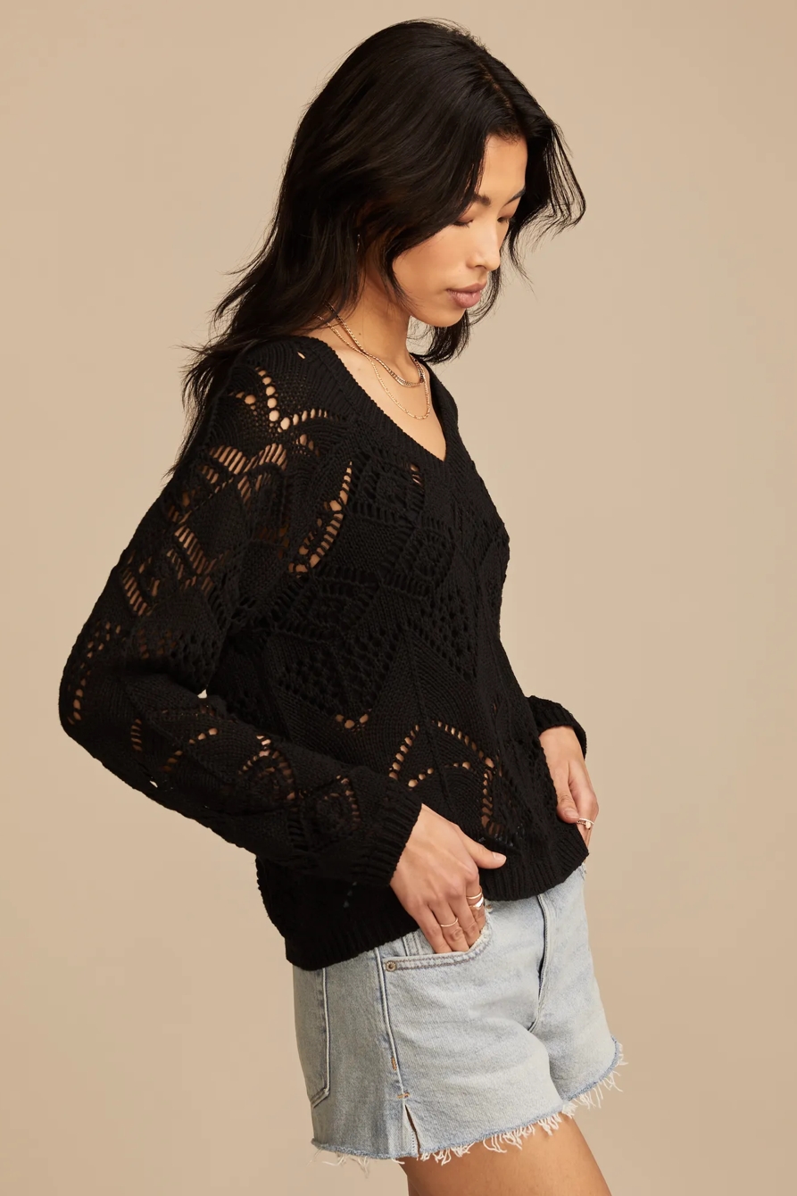 POINTELLE V NECK PULLOVER, image 4