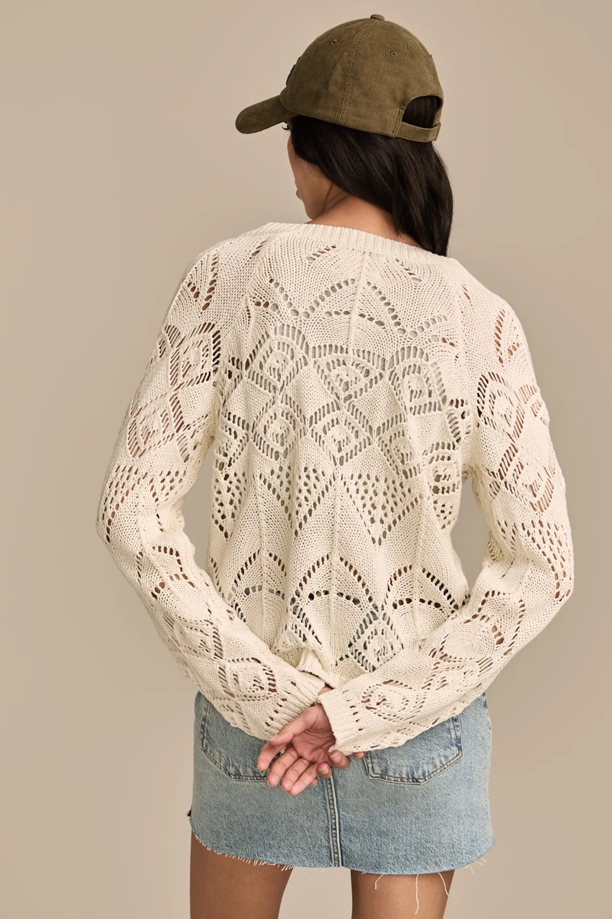 POINTELLE V NECK PULLOVER, image 5