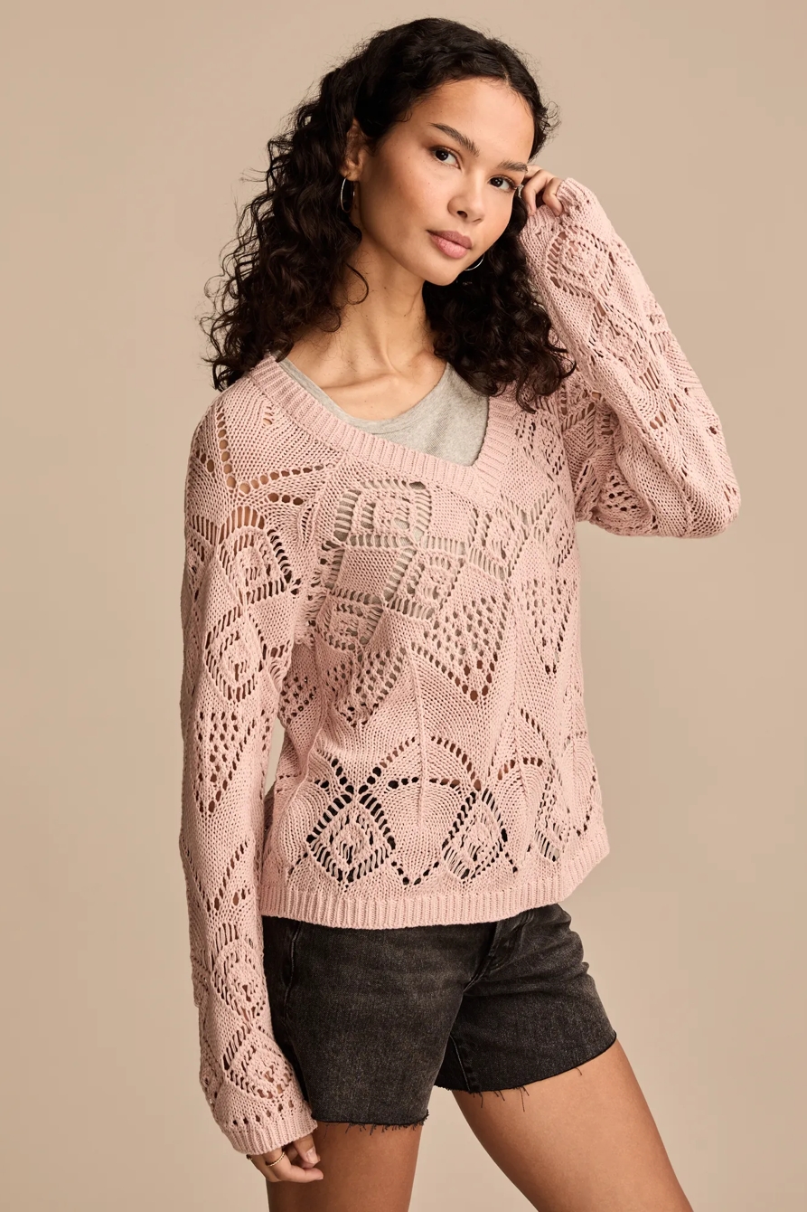 POINTELLE V NECK PULLOVER, image 4