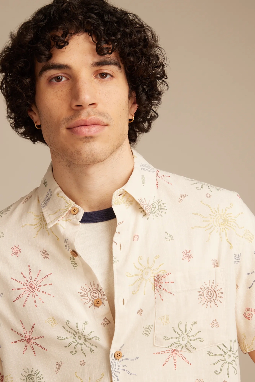 PRINTED SLUB PLAYA SHORT SLEEVE SHIRT, image 2