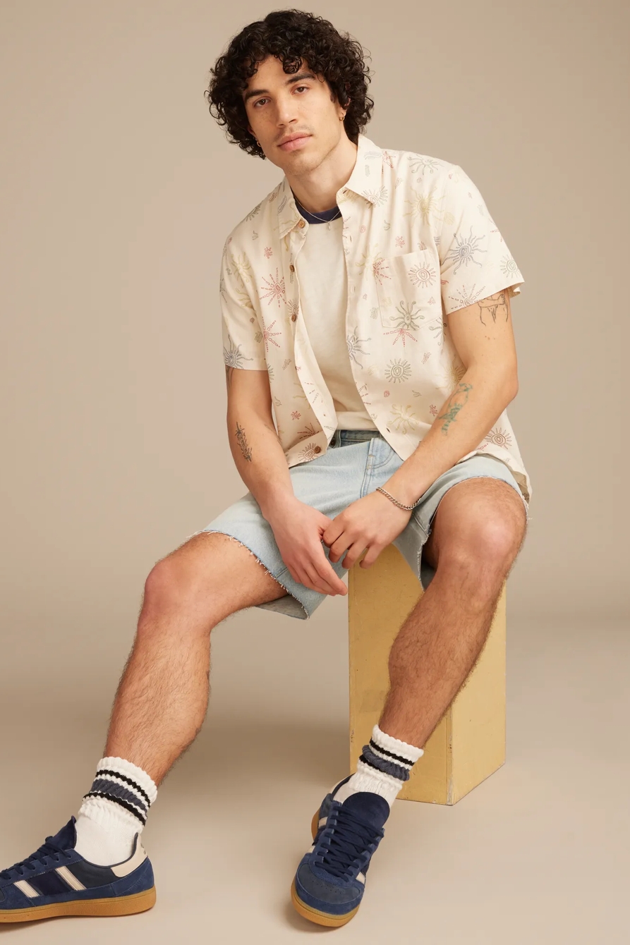 PRINTED SLUB PLAYA SHORT SLEEVE SHIRT, image 5
