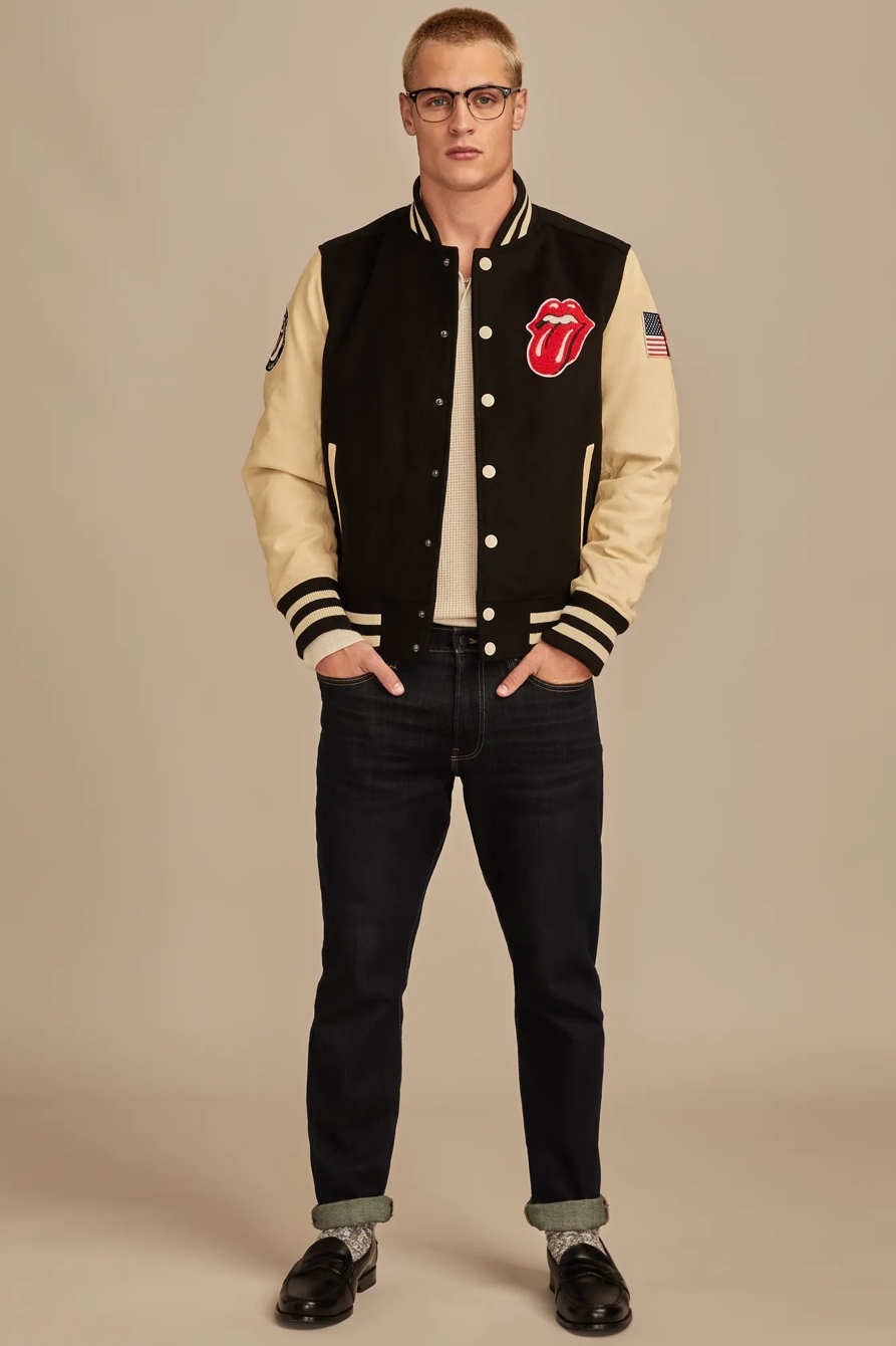 ROLLING STONES VARSITY JACKET | Lucky Brand ROLLING STONES VARSITY JACKET | Lucky Brand