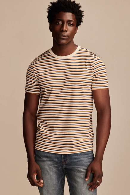 SUPIMA STRIPE CREW TEE, image 1