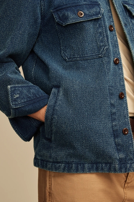 INDIGO BASKET WEAVE JACKET, image 3