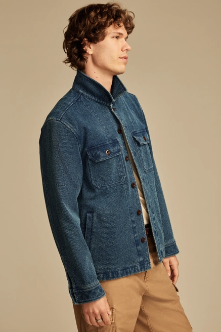 INDIGO BASKET WEAVE JACKET, image 4