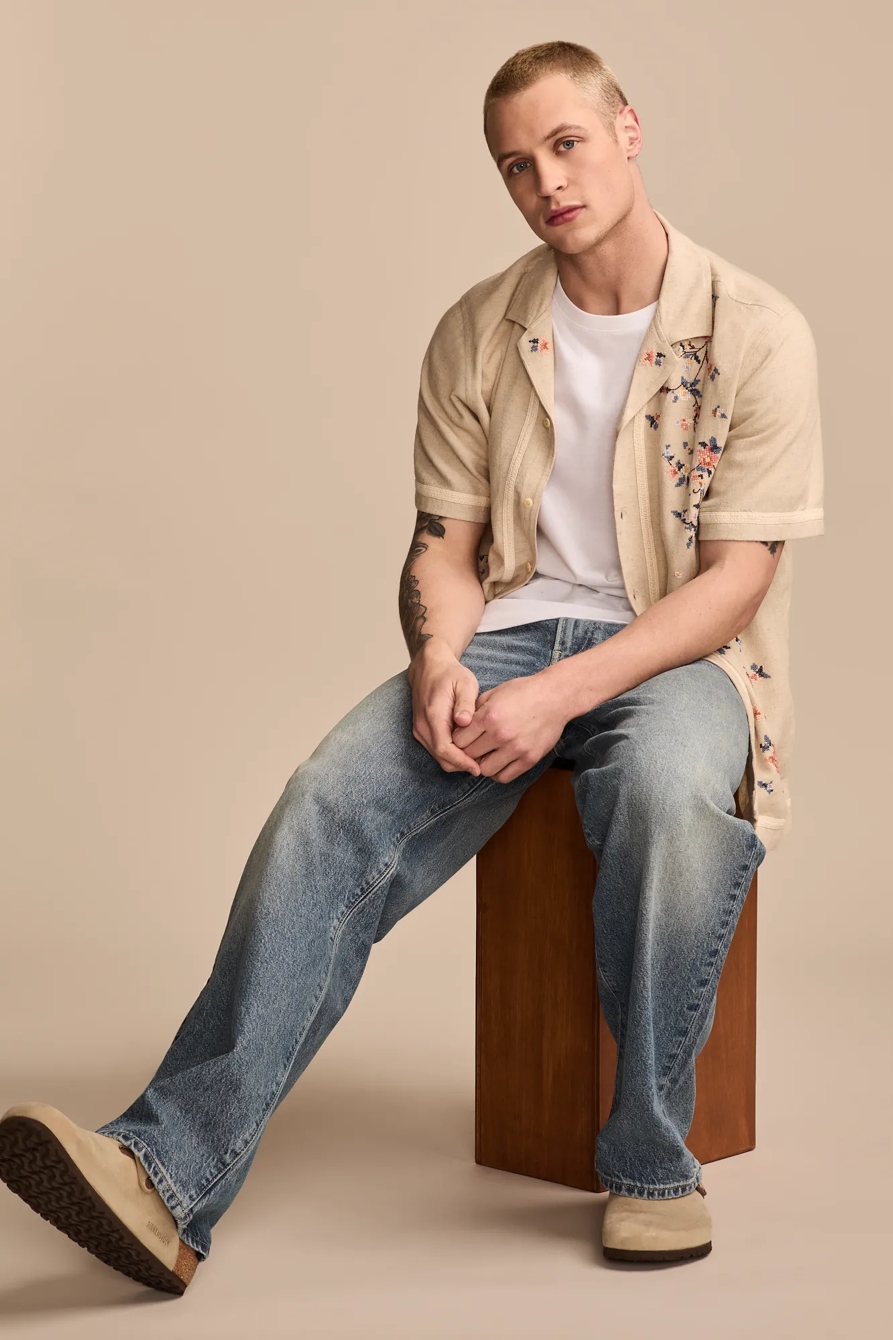 SHORT SLEEVE EMBROIDERED CAMP COLLAR SHIRT, image 5