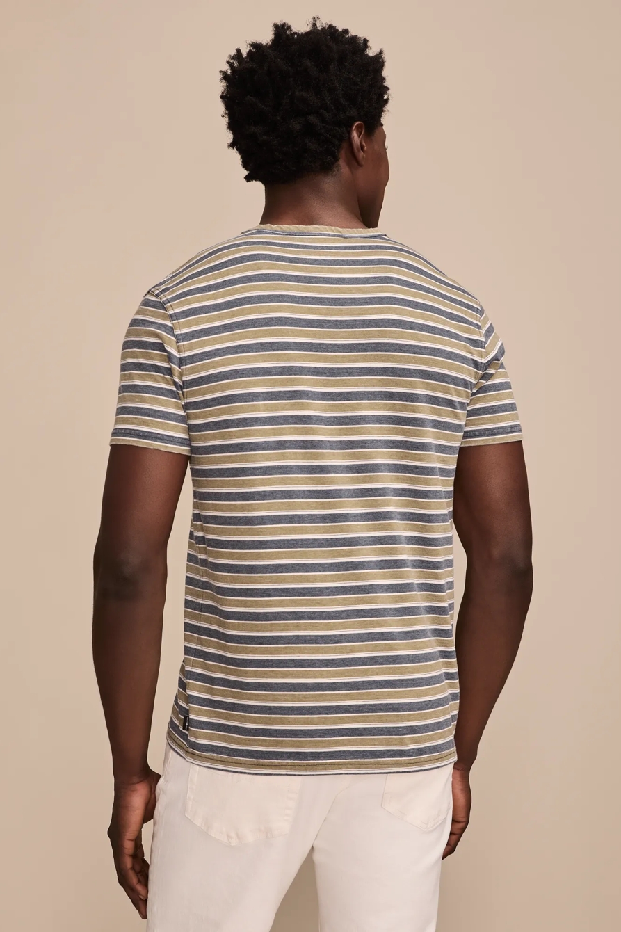 VENICE BURNOUT STRIPE NOTCH NECK TEE, image 3