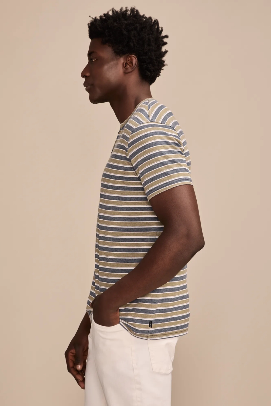 VENICE BURNOUT STRIPE NOTCH NECK TEE, image 4
