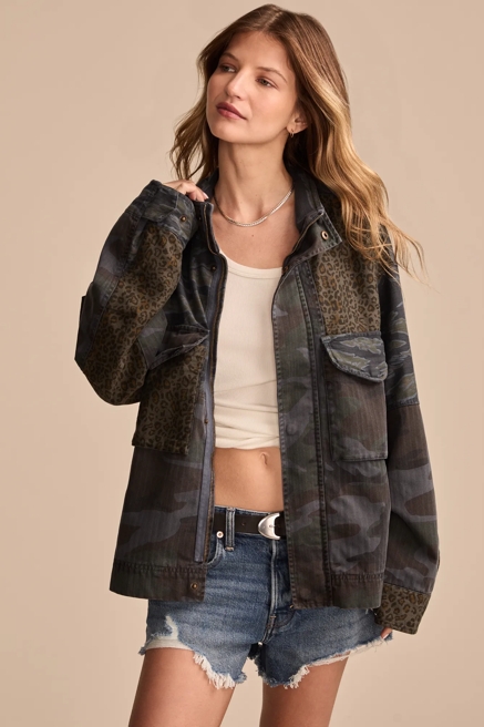 PATCHWORK CAMO CROPPED JACKET, image 1