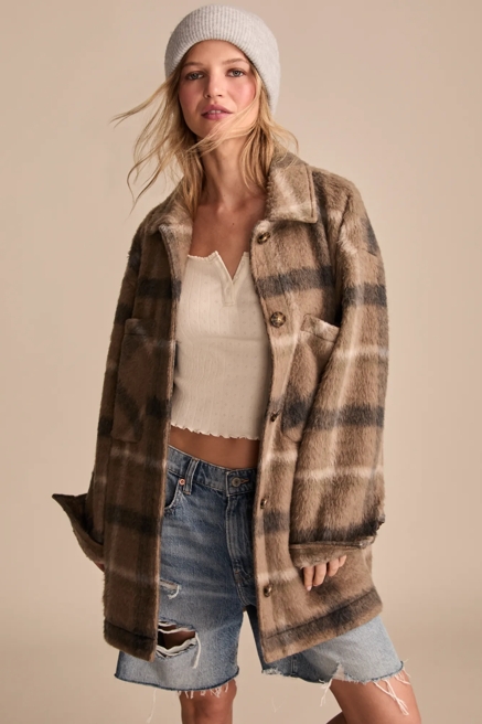 OVERSIZED PLAID SHIRT JACKET, image 1