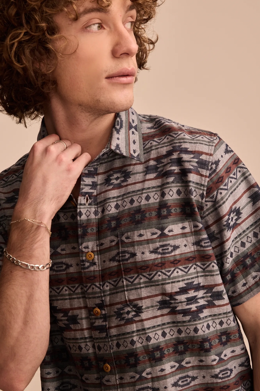 JACQUARD 1 POCKET SHORT SLEEVE SHIRT, image 2