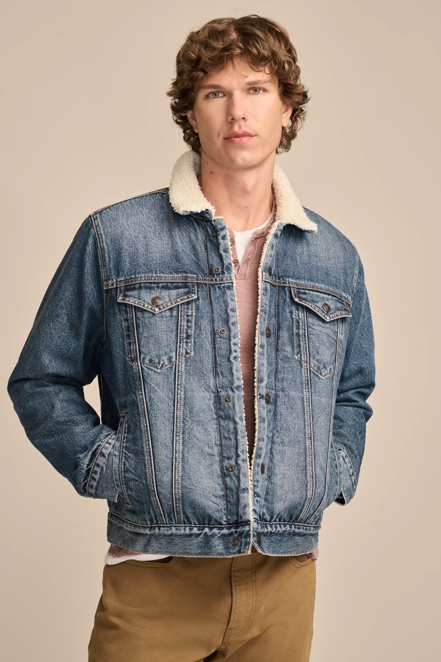 COLE HAUSER FAUX SHEARLING DENIM JACKET, image 2