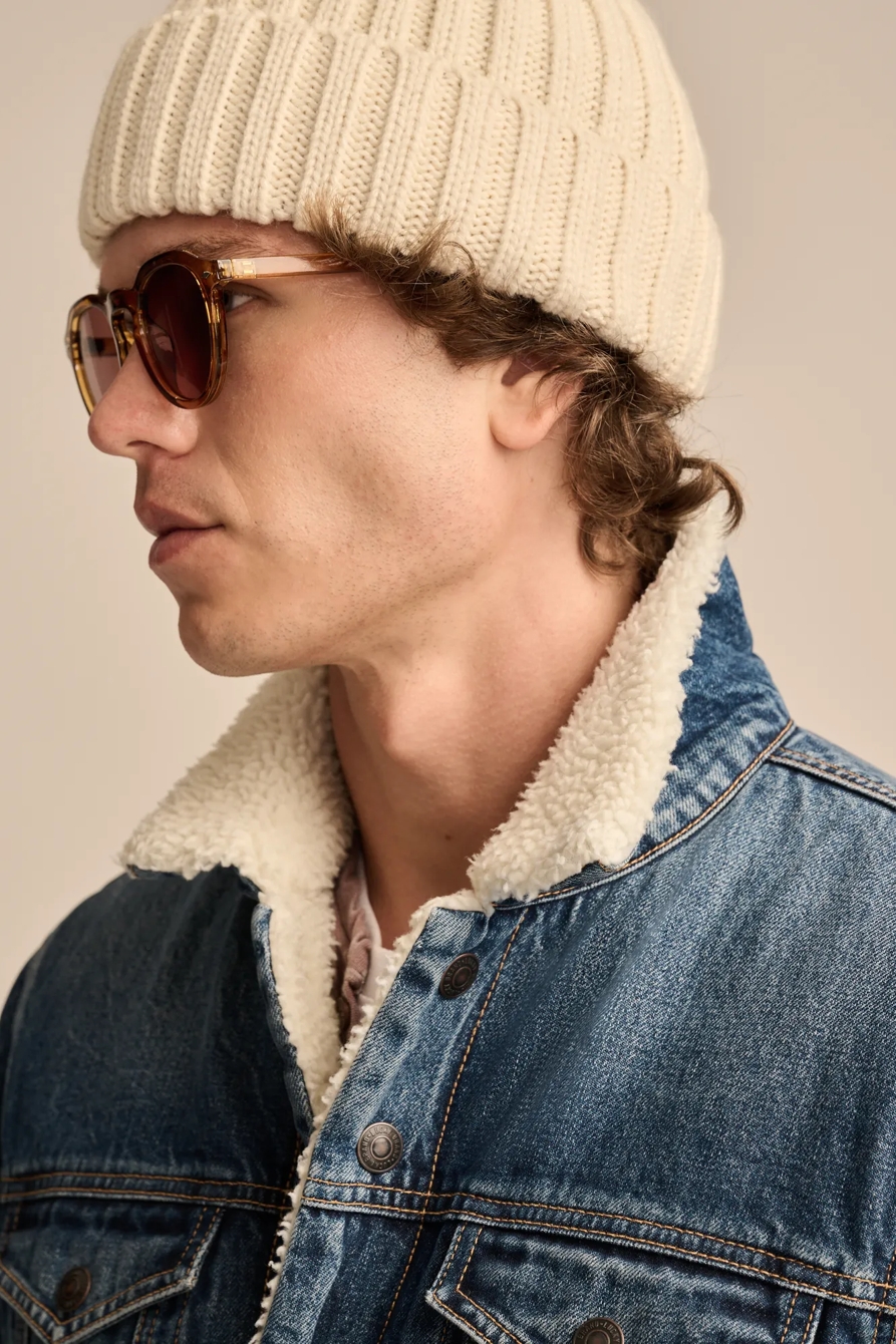 COLE HAUSER FAUX SHEARLING DENIM JACKET, image 3