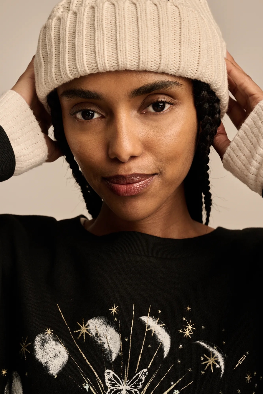SUN AND MOON CREW NECK FLEECE SWEATSHIRT, image 5