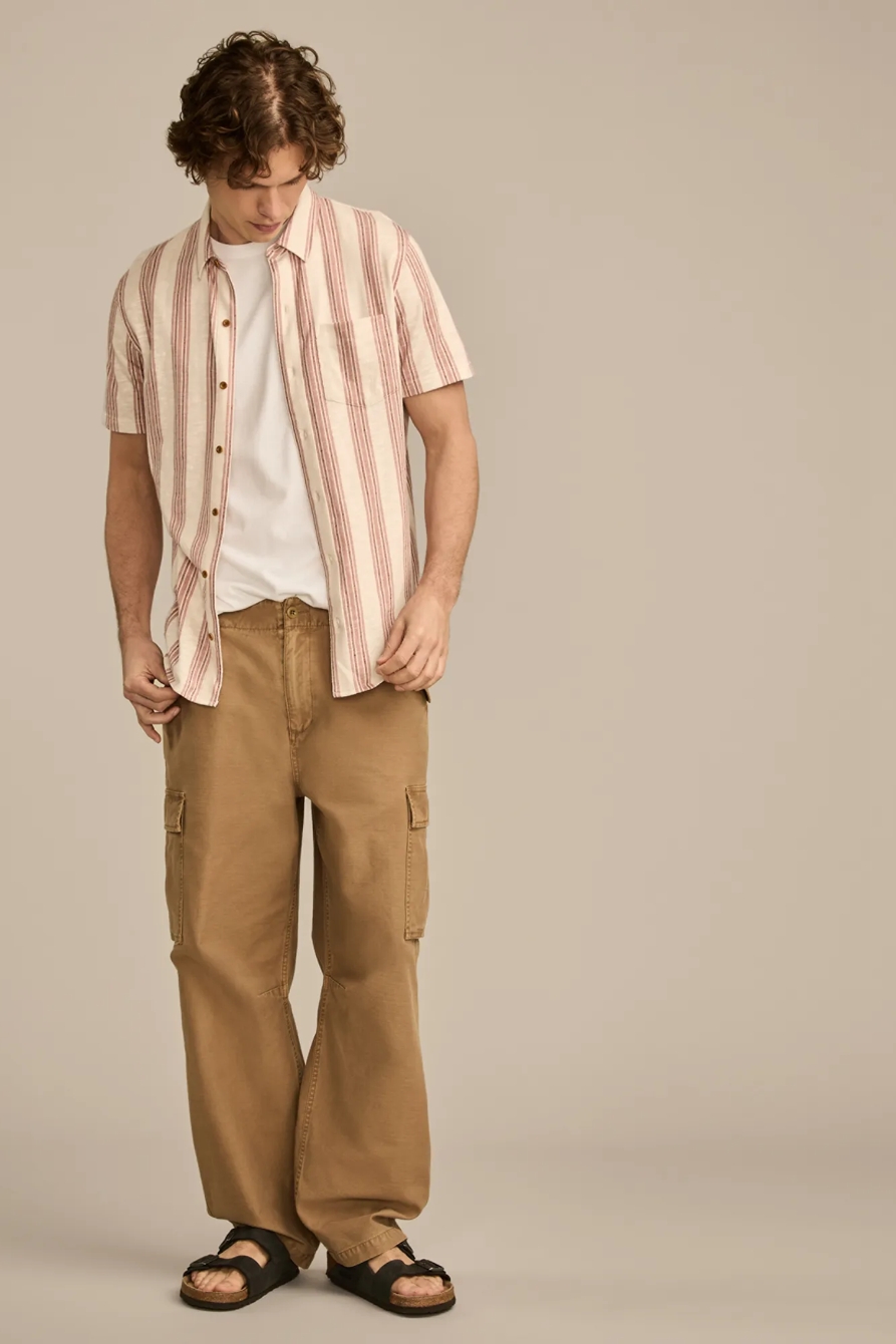LINEN SHORT SLEEVE OMBRE STRIPE SHIRT, image 2