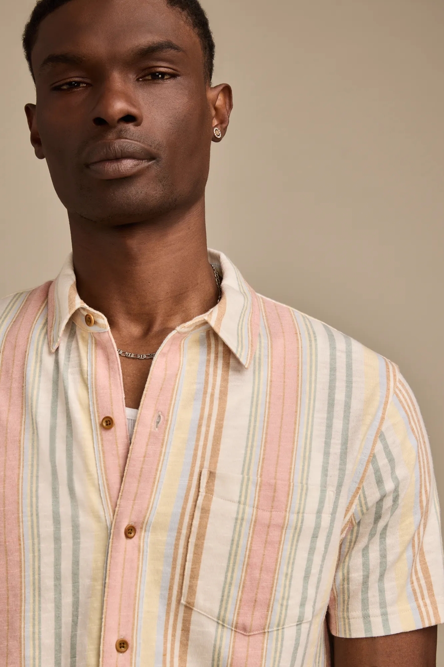 LINEN SHORT SLEEVE OMBRE STRIPE SHIRT, image 2