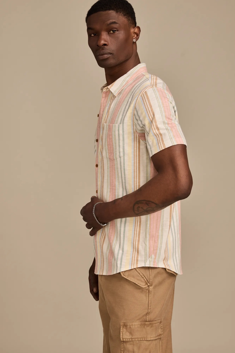 LINEN SHORT SLEEVE OMBRE STRIPE SHIRT, image 4